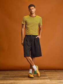 Musero Contrast Pinstripe Short Sleeve T-Shirt Summer Holiday Vacation - Multicolor - View 4