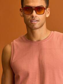 Musero Crew Neck Straight Fit Tank Tops Shoulder Detailing Summer Holiday Vacation - Pink - View 5