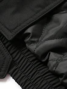 DAZY Tween Girls Hooded Solid Color Utility Pocket Padded Coat Winter - Black - View 8