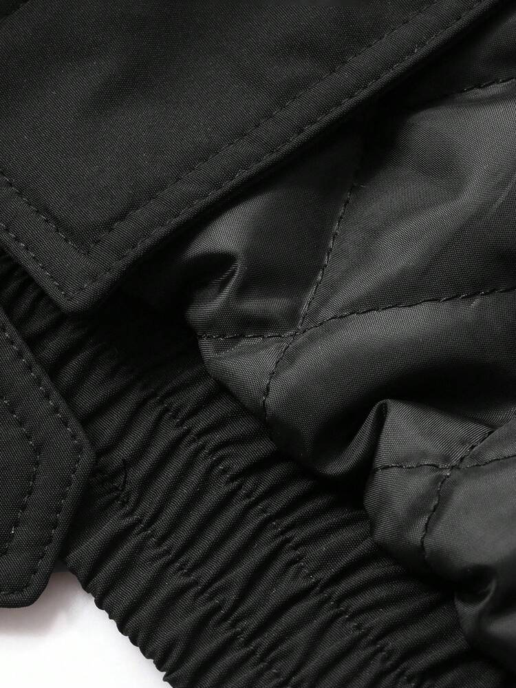 Tween Girls Hooded Solid Color Utility Pocket Padded Coat Winter