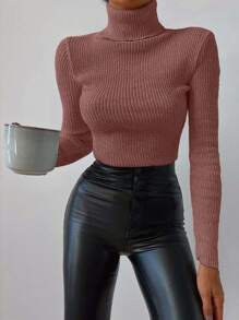 EURMUSE 2pcs/Pack Women's High Neck Long Sleeve Fitted Versatile Style Sweaters - Multicolor - View 5