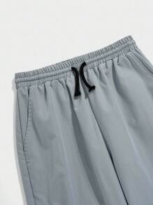 SHEIN 青少年男孩简约灰色超大衬衫和裤子套装，休闲校服，舒适时尚百搭柔软面料，适合日常穿着、上学、户外活动