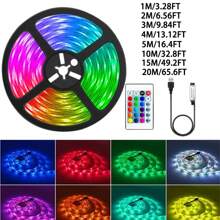 1PC 1M 2M 3M 4M 5M 10M 15M 20M RGB LED Strip Lights & Remote Control – Color Changing Lighting For Bedroom, Party, And Holiday Decor, USB Powered, Multi-Color Display, Perfect For Home Theater Or Festive Ambiance, Christmas Decor - White - View 12