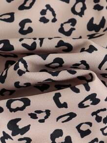 Cozy Pixies 女婴豹纹连帽长袖休闲夹克，百搭 - 卡其色 - 查看 8