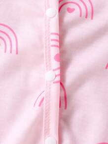 SHEIN 3件套新生儿可爱柔软全印花按扣连体衣秋冬装