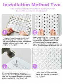 1Pc Nail Board With Hooks And Accessories, Wall Mounted Storage Shelves For Bedrooms, Bathrooms, And Study Rooms, Steel Plate Structural Panels, White Steel Plate Backup, HIPS Steel Plate For Dual Room Process Rooms And Vehicle Rooms, HIPS Nail Board Easy To Install, Bathroom Organizer