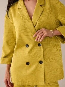 Lilora 秋冬优雅提花双排扣西装外套