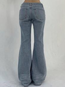 Dazy Tall Tall Women Casual Flare Leg Jeans Low Rise Jeans