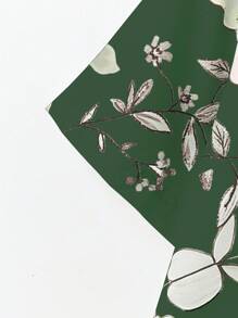 Linhara Blus Kasual Nyaman untuk Wanita Ukuran Besar dengan Motif Bunga, Leher Bulat, Lengan Pendek, dan Kancing Depan - MultiWarna - View 3