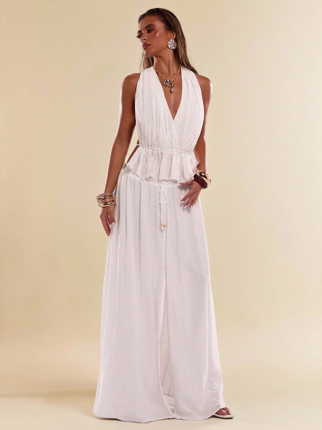 White long half skirt