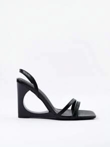 MUSERA Tacones cuadrados con efecto de PU