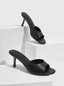 CUCCOO BIZCHIC Women's Solid Color Round Toe High-Heeled Sandals Vacation Shoes Summer Elegant Basics Business Casual Business Chic Spring Shoes Spring Break Easter