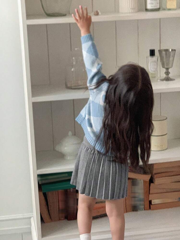 Baby Girl Solid Color Elegant Pleated Knit Skirt Fall/Winter Toddler Girls Clothes