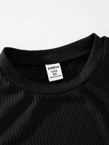 Girls Solid Tank Top & Polka Dot Print Wide Leg Trousers - Multicolor - View 6