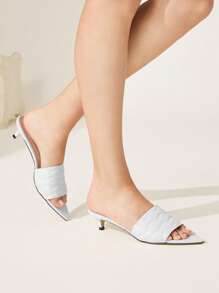 CUCCOO CHICEST Pre-Pointed Toe Stilettos High Heel Sandals For Women, Versatile - White - View 3