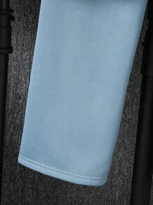 青少年秋冬两件套男童宽松落肩圆领毛衣抽绳腰直筒裤套装返校服男孩,校服,返校服 - 藍色 - 查看 4