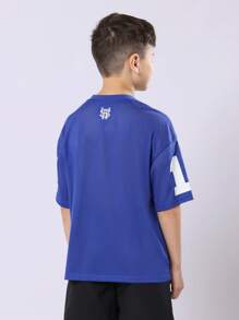 SUMWON Tween American Football Jersey Style Varsity Number T-Shirt Mesh Sports Breathable Team Summer Camp Jersey Number 11 - Blue - View 3