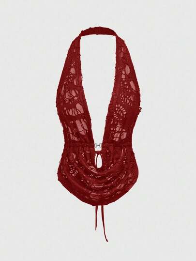 Grunge Punk Women's Vintage Y2K Subculture Streetwear Sexy Draped Neck Textured Fabric Tank Top