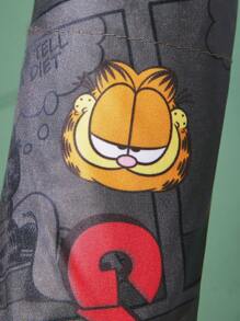 GARFIELD | SHEIN 1 chiếc ô gấp ba tự động đóng mở họa tiết hoạt hình dễ thương, có chức năng chống nắng, thích hợp cho đi học, đi làm, đi chơi và sử dụng hàng ngày, được thiết kế cho sinh viên đại học, học sinh trung học, người dùng nam và nữ, mèo - màu đen - Xem 6