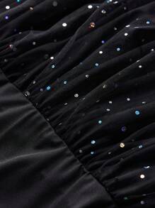 Viva Relle Damen Große Größen symmetrisches Blumen Große Größen Swing Trägerkleid - Schwarz - Übersicht 7