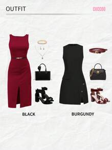 CUCCOO BIZCHIC Giày nữ Giày cao gót đế thô giả da lộn quai mắt cá chân cho mùa hè Giày cao gót tốt nghiệp Giày cao gót dự tiệc Giày đi nghỉ Giảm giá mùa hè Giày trở lại trường Giày sinh viên Giày cơ bản thanh lịch Giày công sở giản dị Giày công sở sang trọng Giáng sinh Mùa thu Năm mới Ngày lễ - màu đen - Xem 9