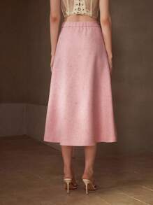 MOTF PREMIUM 口袋仿珍珠细节半身裙