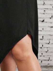 SHEIN CURVE+ Curve Plus Size/Autumn Clothes /Fall Women Clothes/Winter Clothes For Women/Winter ClothesPlus Size Women's Solid Color Curved Hem Vest Dress Plus Size Dresses Plus Size Casual Dress Curvy Dress 8xl Dresses 5xl Dresses