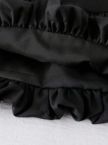 SHEIN Elladie kids Falda globo de línea A de unicolor para niñas pequeñas. El tono de unicolor exhibe un estilo elegante y el diseño de burbuja le agrega un toque lindo. La silueta de línea A favorece la figura, adecuada para bebés de todos los tipos de Body. Ya sea para juegos al aire libre, descanso casual en casa, actividades cotidianas o ocasiones especiales, esta falda permitirá que su pequeña princesa muestre su encanto único y disfrute de momentos felices. - Negro - Ver 6