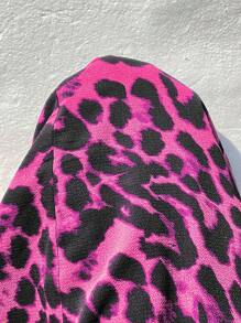 SHEIN EZwear Plus Size Leopard Print Sleeveless Backless Dress With Adjustable Waist And Hidden Zipper, Spring/Summer,Summer Dresses For Women,Maxi Dress