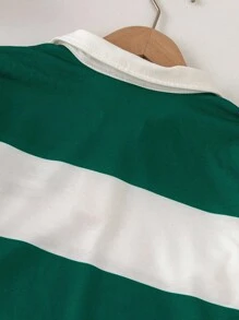 Sparklyn 青少年女孩运动衫套装 - 新款长袖运动衫搭配迷你裙套装，绿白条纹套装，舒适合身两件套，带有美国布鲁克林图案印花 - 彩色 - 查看 5