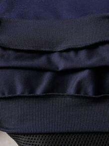 Sweat-shirt-shirt ample en tricot avec nœud pour préadolescentes, décontracté et confortable pour le printemps/automne, style de rue, vacances - Bleu marine - Voir 11