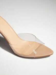 SHUZIA Fashionable Women's Clear Nude Transparent Pointed Toe Stiletto High Heel Summer Spring Fashion Party Dance Vacation Shoe For Christmas