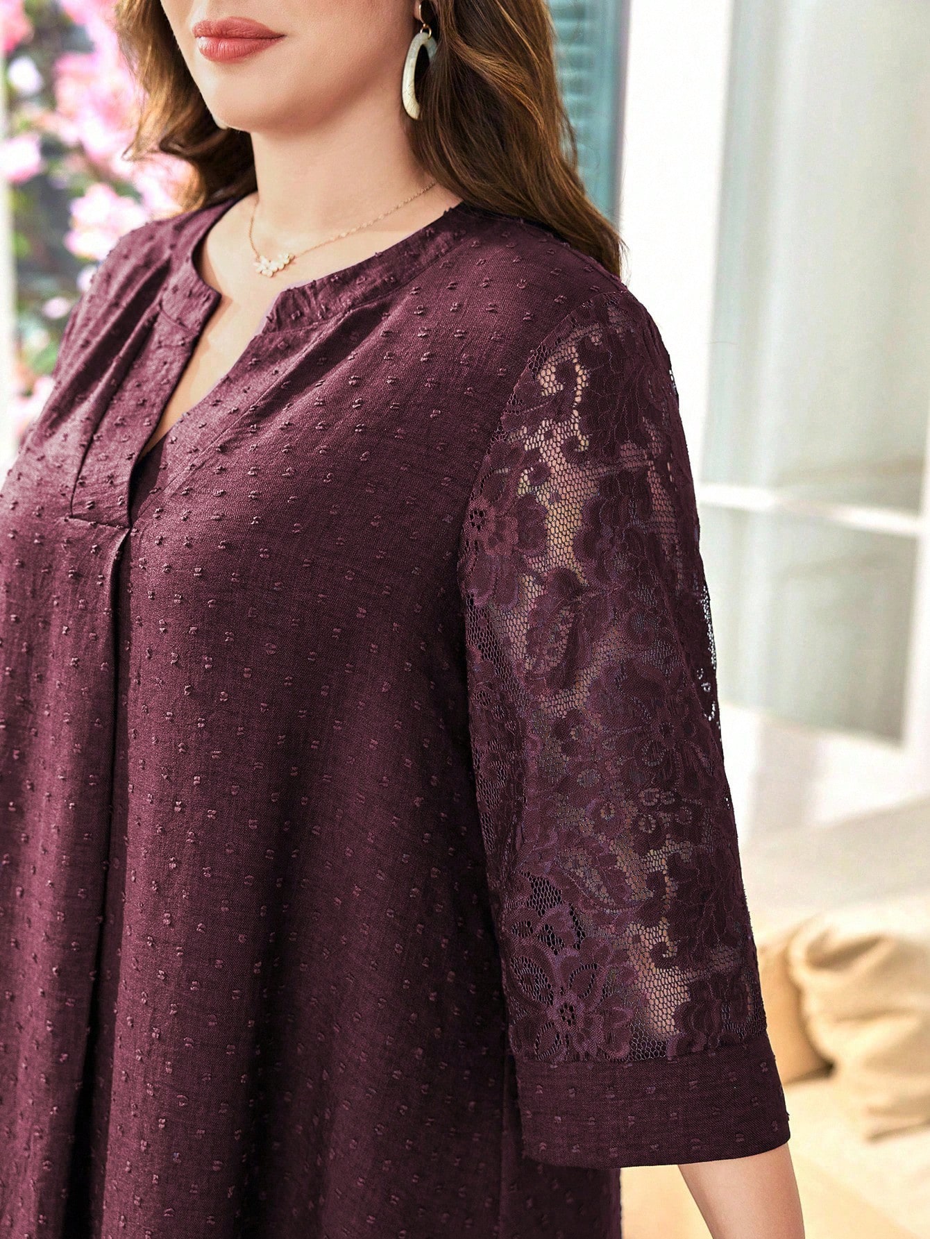 SHEIN Lacomfia فستان عربي فضفاض مريح وفاخر مع تصمي...