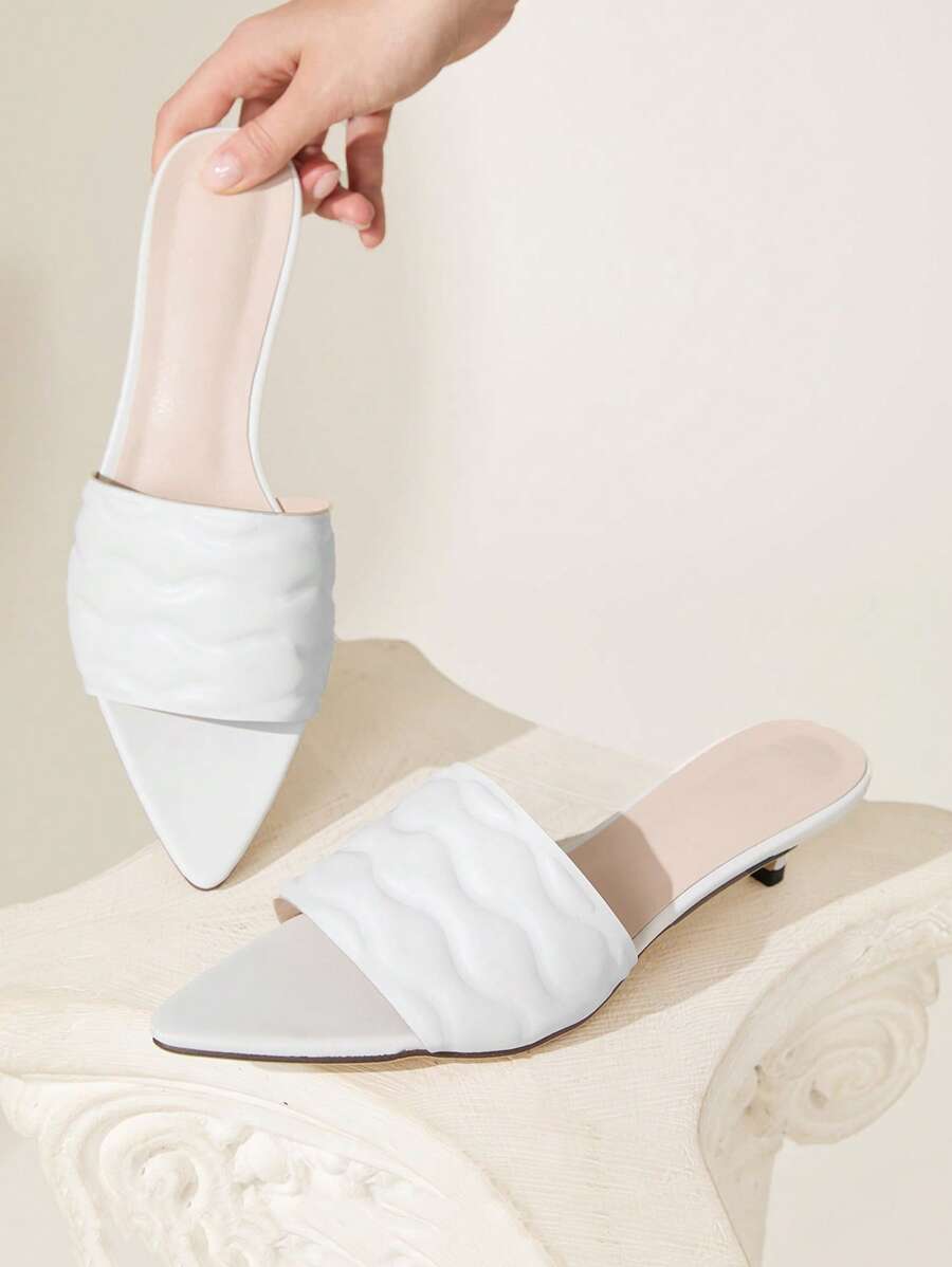 CUCCOO CHICEST Pre-Pointed Toe Stilettos High Heel Sandals For Women, Versatile - White - View 1