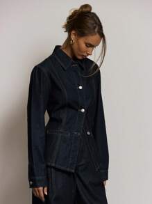 MUSERA 修身长袖翻领牛仔外套，夏季度假休闲可爱优雅酷女孩办公室上衣，适合女性秋季、冬季、日常穿着，圣诞节时尚百搭。