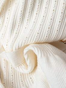 GlowEve CURVE Cárdigan de punto holgado de manga acampanada para mujer de talla grande, ideal para citas románticas - Blanco - Ver 7