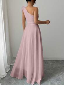 Modelyn Váy một vai phong cách cổ điển lãng mạn kiểu Pháp - Hồng - Xem 2