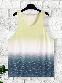 Manfinity RSRT Men's Ombre Casual Crew Neck Tank Top, Versatile For Summer - Multicolor - View 3