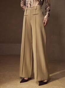 MOTF PREMIUM PINTUCK WIDE LEG SUIT PANTS