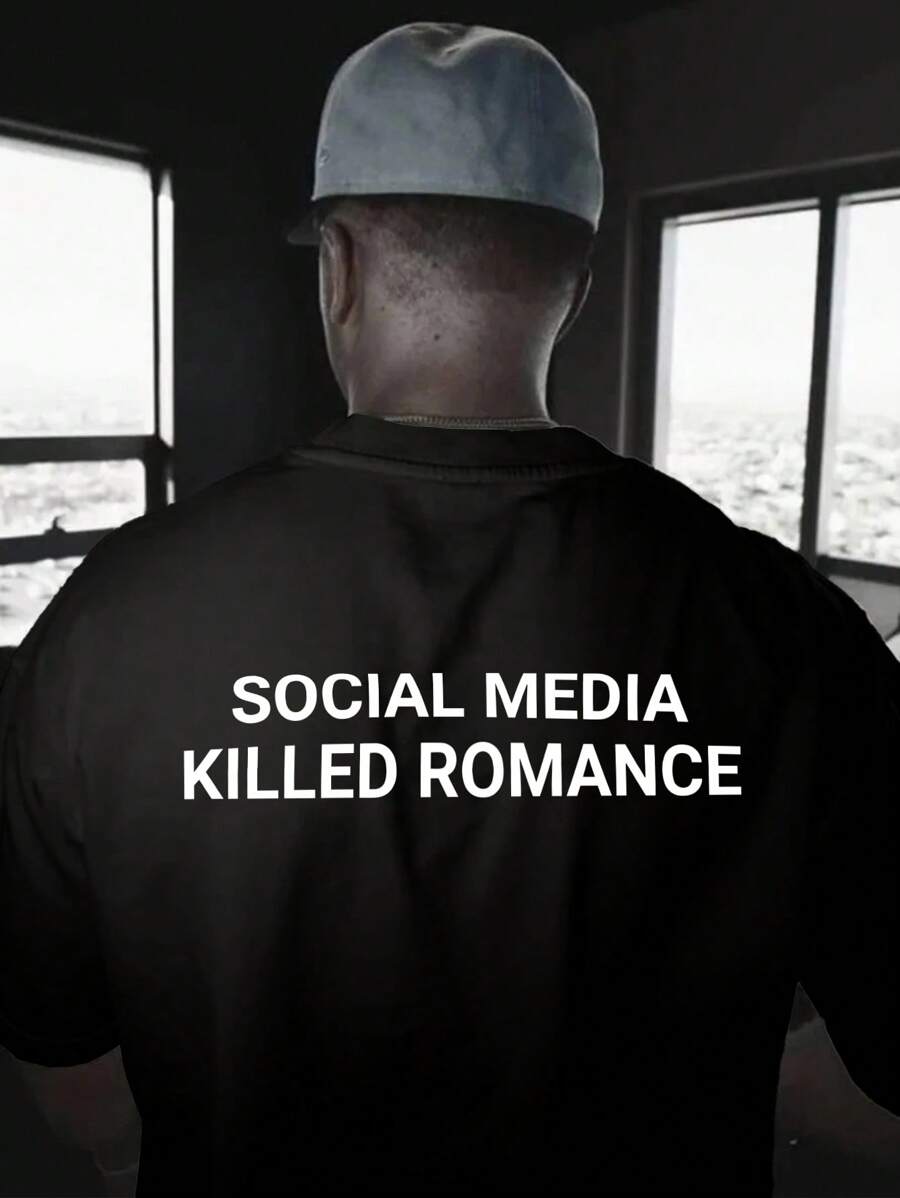 Manfinity Dauomo تي شيرت رجالي كاجوال بطبعة حرفية بياقة مستديرة بأكمام قصيرة، صيف