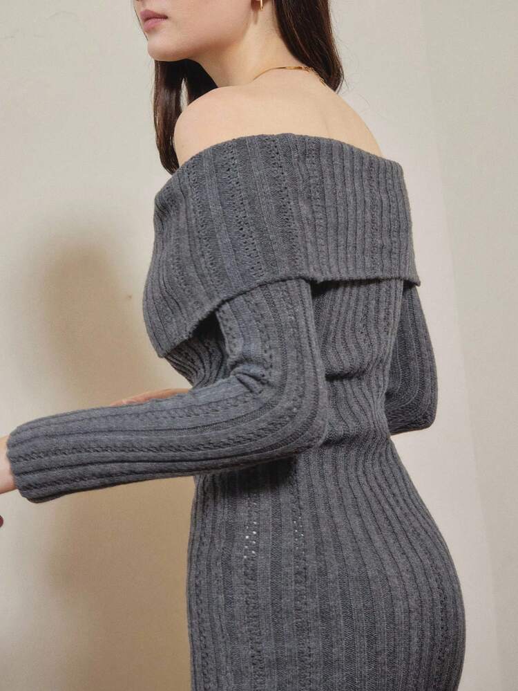 Sexy Fitted Off The Shoulder Fitted Knit Mini Dress Office Outfits For Women Wedding Guest Dress Going Out Dress Spring Summer