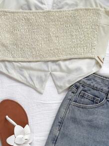 Soleia 波西米亚风格女式无袖工字背短款上衣，带花卉刺绣，系带露背设计，适合音乐节 - 彩色 - 查看 5