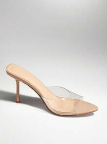 SHUZIA Fashionable Women's Clear Nude Transparent Pointed Toe Stiletto High Heel Summer Spring Fashion Party Dance Vacation Shoe For Christmas