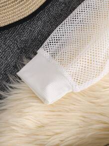 Tween Girl Casual White Hoodie & Pleated Spaghetti Strap Skirt Set, Summer - Khaki - View 6