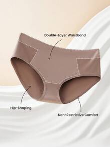 LUVLETTE 加大 2 条装透气棉质高腰三角裤 收腰收腹 女士内衣内裤套装 黑色基本款内裤 - 彩色 - 查看 6