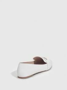 CUCCOO BIZCHIC Women Shoes Fashion Point Toe Lightweight Toe White Loafers For Summer Vacation Shoes Summer Back To School Shoes College Student Shoes Elegant Basics Business Casual Business Chic Spring Shoes Spring Break Easter