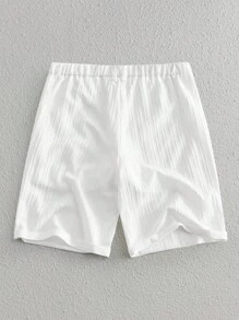 HIMLAND Pantalones cortos casuales de hombre con tejido de unicolor y dobladillo enrollado, adecuados para uso diario. Pantalones cortos blancos de hombre, pantalones cortos de golf de hombre, pantalones cortos de verano de hombre, pantalones cortos blancos, bermudas de hombre blancas, pantalones cortos de golf blancos