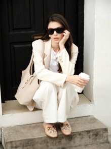 CUCCOO BIZCHIC Fashionable Fringe Loafers With Horse Bit Buckle And Flat Sole For Summer Vacation Shoes Summer Elegant Basics Business Casual Business Chic Spring Shoes Spring Break Easter