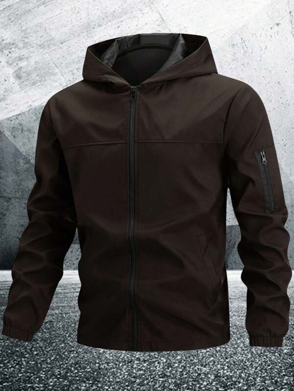 Manfinity Homme Men Zip Up Hooded Jacket