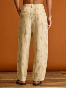 Musero 修身直筒裤全身图案褶皱裤套装春夏假期 - 黑色 - 查看 4